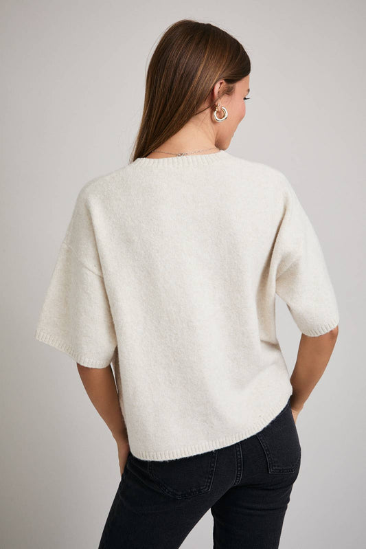 Short Sleeve Boxy Sweater Top