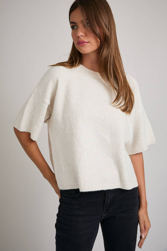 Short Sleeve Boxy Sweater Top